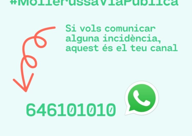 Canal de WhatsApp perquè la ciutadania de Mollerussa pugui informar d’incidències a la via pública