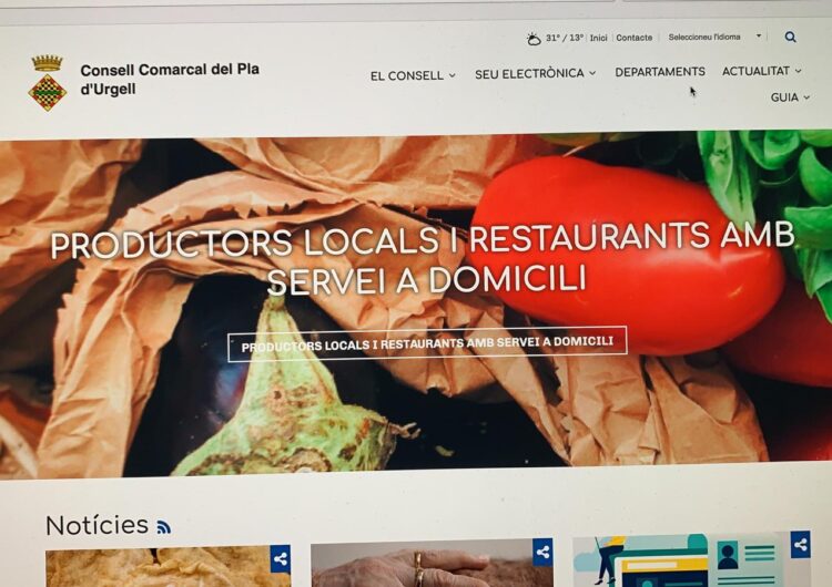 El Consell Comarcal edita una guia en línia amb restauradors i productors locals del Pla que fan servei a domicili