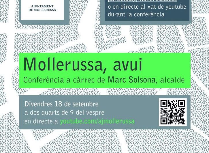 La conferència anual de l’alcalde de Mollerussa es farà el 18 de setembre via streaming