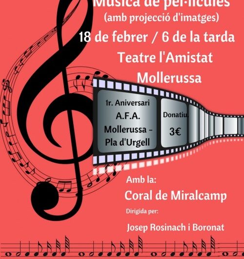 L’Associació de Familiars de Malalts d’Alzheimer compleix un any i ho celebra amb el concert ‘Música de Pel·lícules’