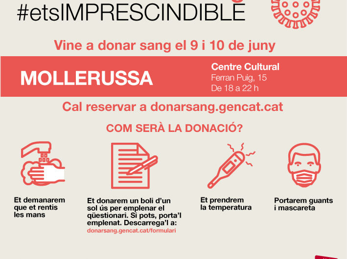Mollerussa mostra la seva solidaritat amb la donació de sang amb una nova campanya especial