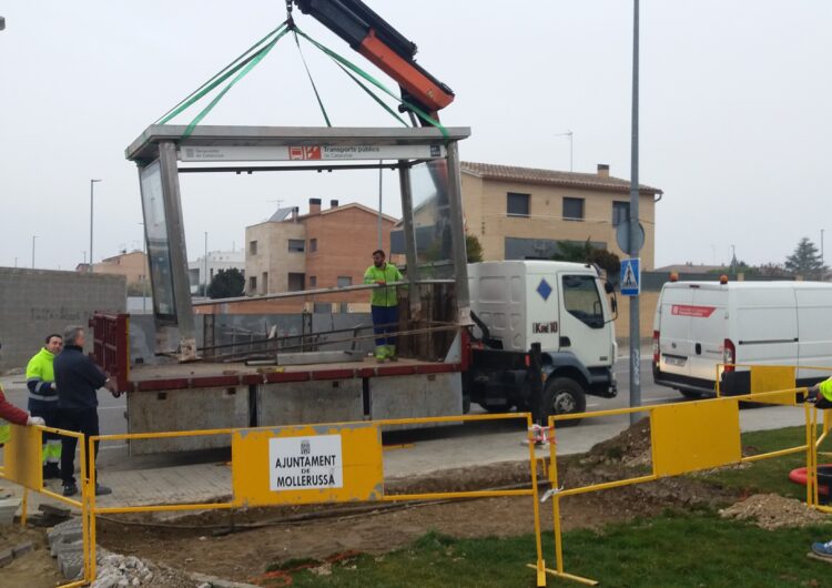 Mollerussa estrenarà marquesina a la segona parada de l’estació d’autobusos a la carretera de Torregrossa