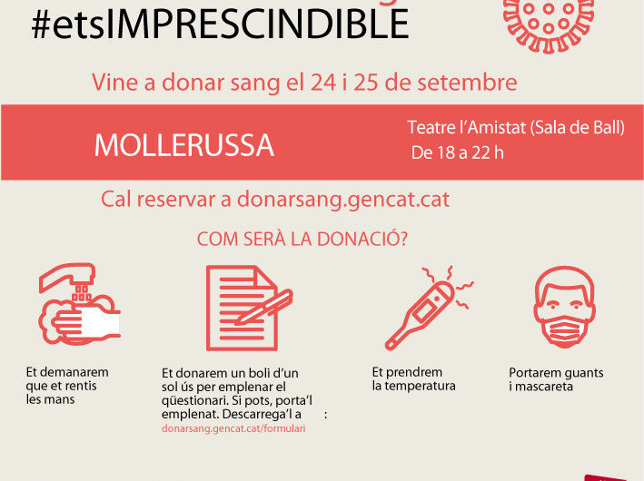 Mollerussa acull una campanya especial de donació de sang i plasma
