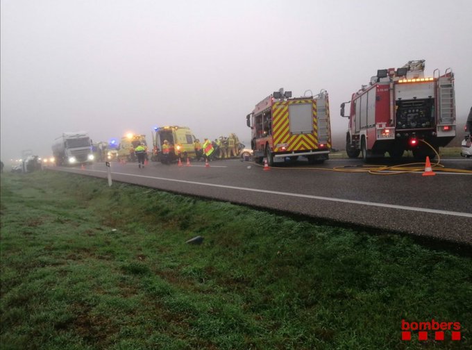 Vuit ferits en un accident múltiple amb quatre turismes implicats a l’N-240 a Torregrossa