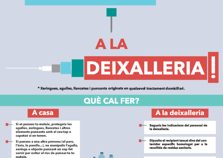 Habiliten contenidors específics per recollir agulles, xeringues i objectes punxants al Pla d’Urgell