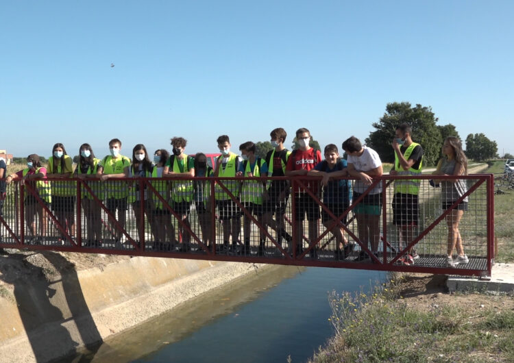 Joves voluntaris restauren una passarel·la antiga de Lleida per donar-li un nou ús al Palau d’Anglesola