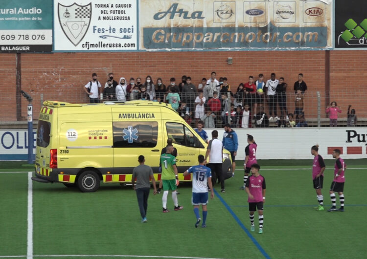 El Mollerussa goleja el Vista Alegre (4-1) en un partit marcat per la lesió de Moró Sidibe