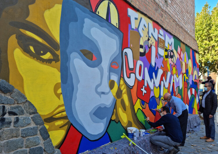 Mollerussa celebra el Dia Mundial de la Salut Mental amb un mural urbà inclusiu per trencar estigmes