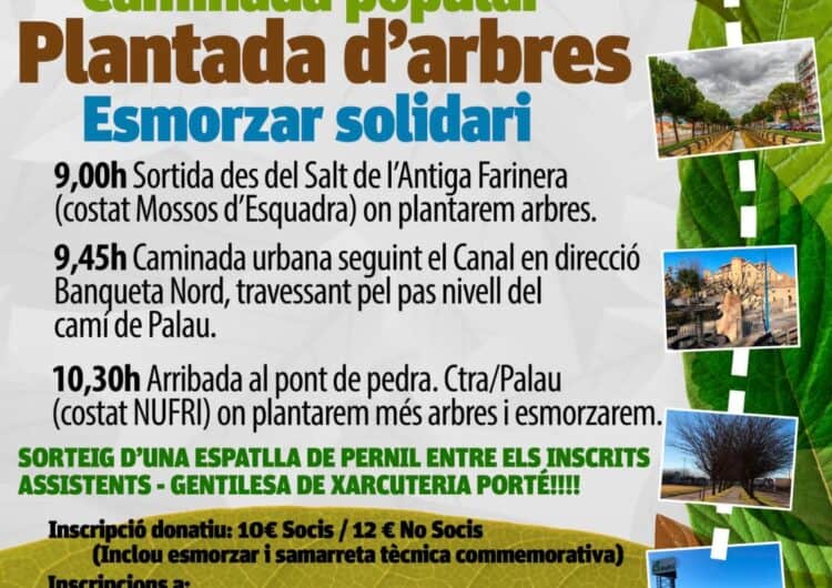 La III Jornada Pro Banqueta plantarà arbres a les zones del Salt de la Farinera i del Pont de Pedra