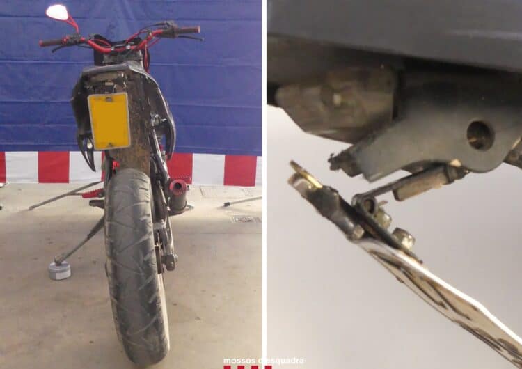 Els Mossos denuncien el conductor d’una moto que portava un dispositiu per ocultar la matrícula a Miralcamp